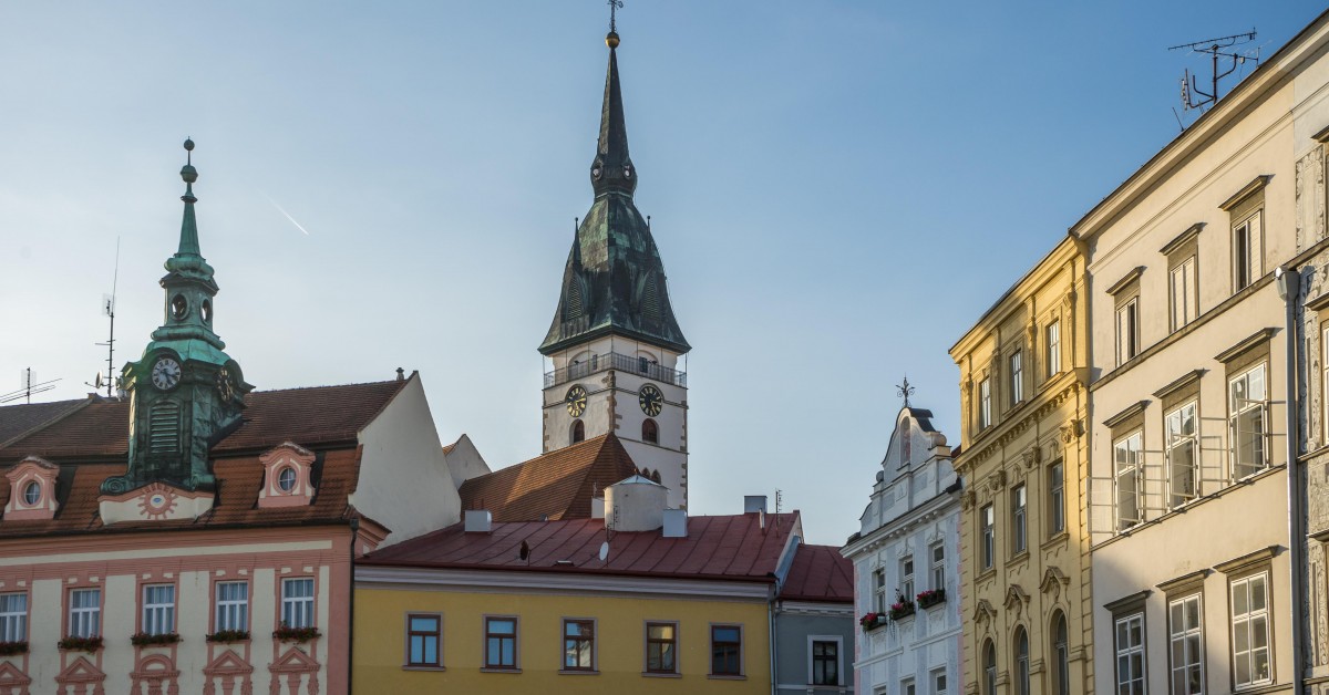 Městská věž kostela Nanebevzetí Panny Marie v Jindřichově Hradci